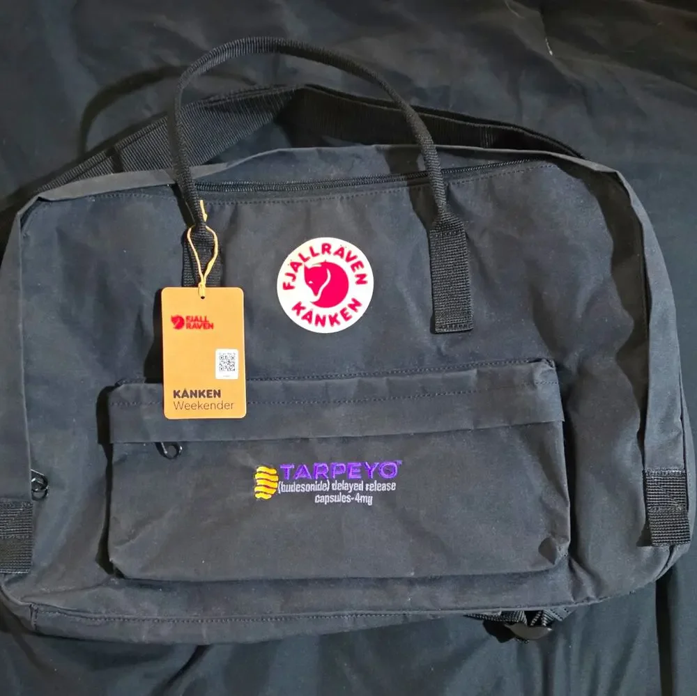 Fjällräven Kånken Weekender Backpack Black NWT Tarpeyo Ebroidered